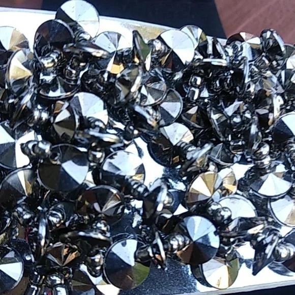 Black Sequin Slides Sandals Size 10 Y2K - Picture 6 of 14